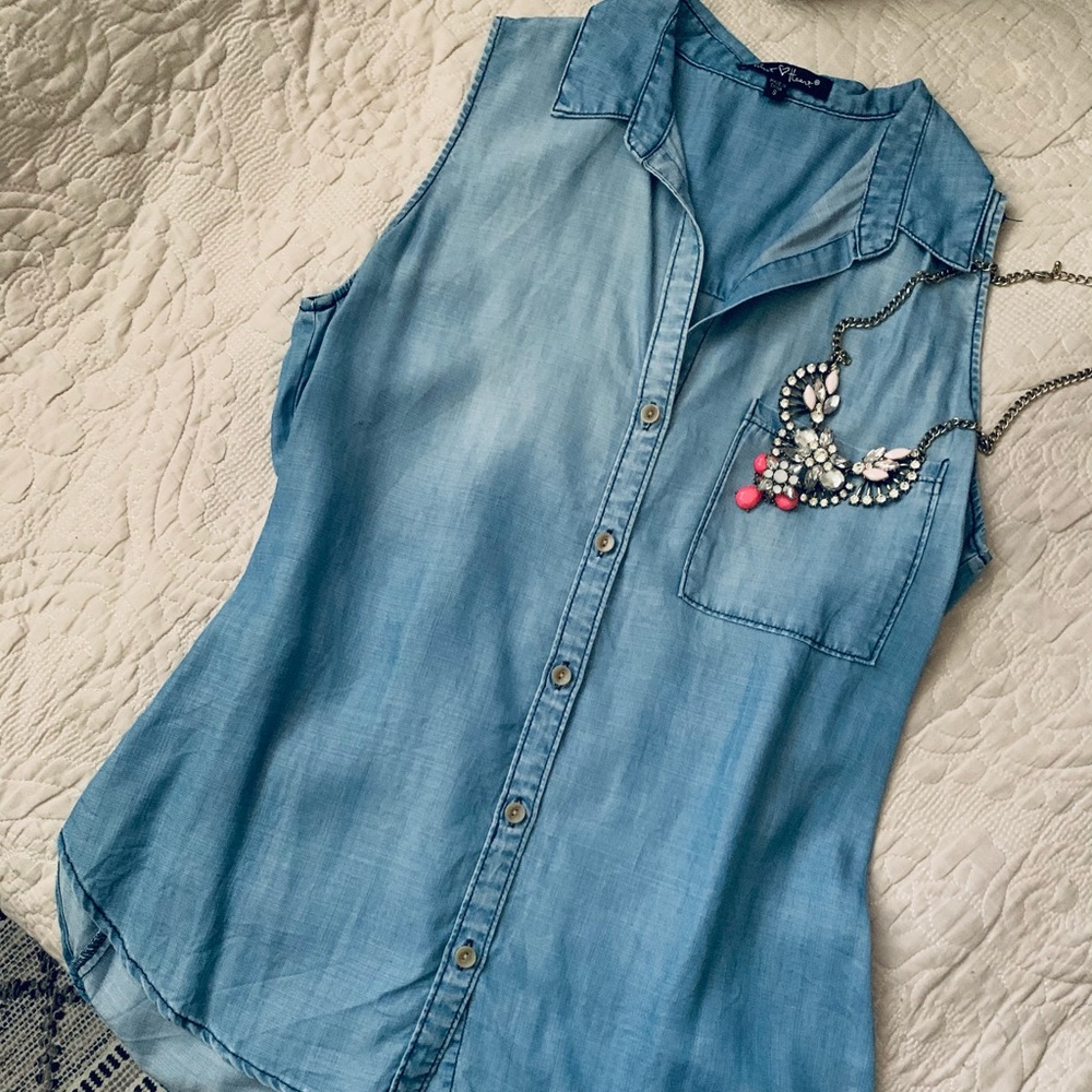 Denim Sleeveless Top